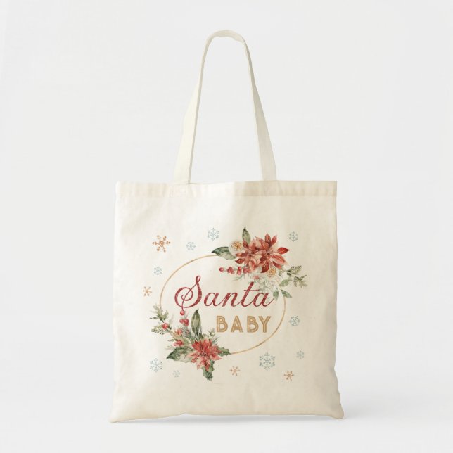 Bolsa Tote Papais noeis Natal Bebê Compro da agricultura de i (Frente)