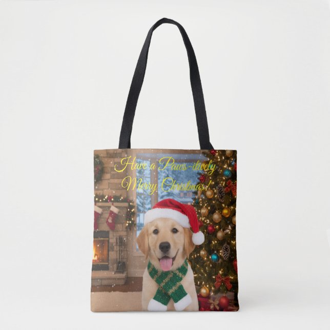 Bolsa Tote Papais noeis Peixes-Ouro Festivo (Frente)