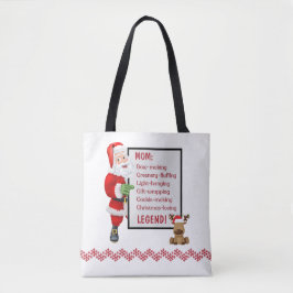 Bolsa Tote Papais noeis personalizados Reindeer Natal