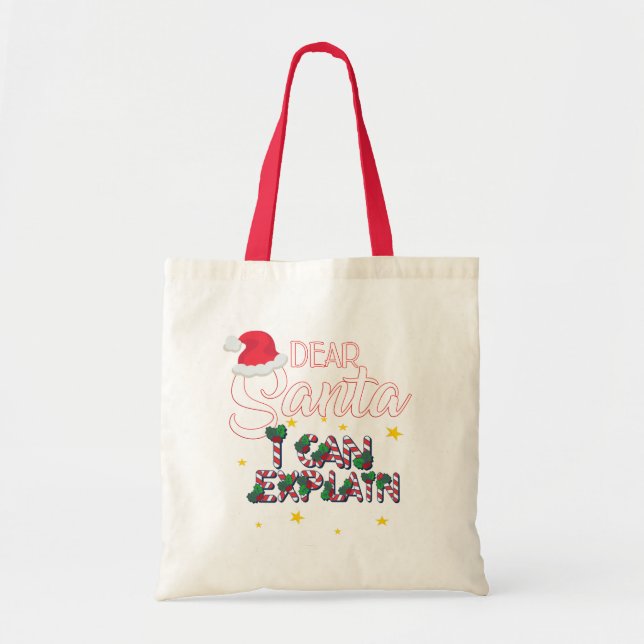 Bolsa Tote Papais noeis queridos, posso explicar a barra de r (Frente)