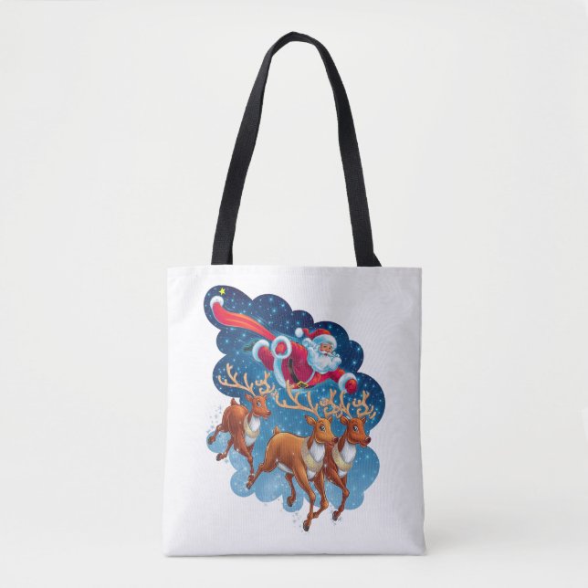 Bolsa Tote Papais noeis Sleigh Adventure (Frente)