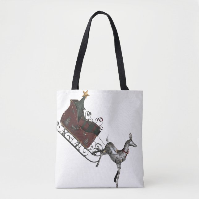 Bolsa Tote Papais noeis Sleigh Christmas (Frente)