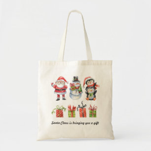 Bolsa Tote Papais noeis, Snowman & Penguin Natal