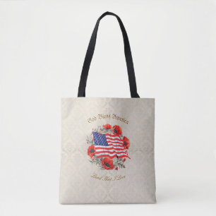 Bolsa Tote Papas de Bandeira Deus abençoe Americana Patriótic
