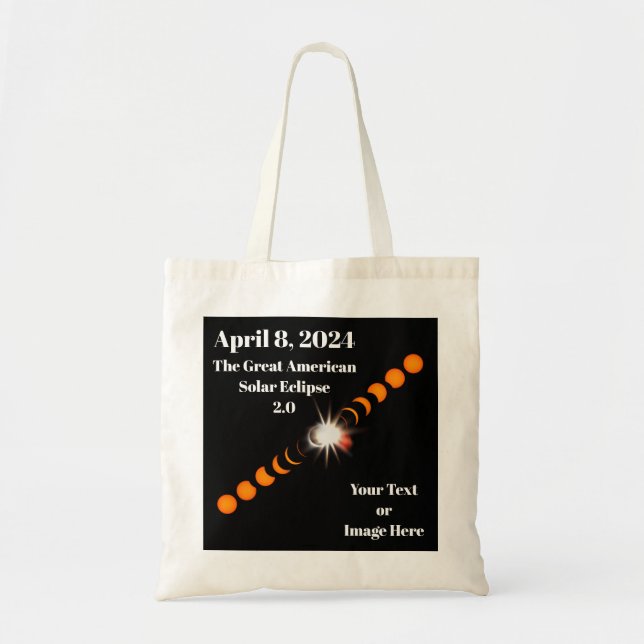 Bolsa Tote Papel de Eclipse Solar Total 2024 (Frente)