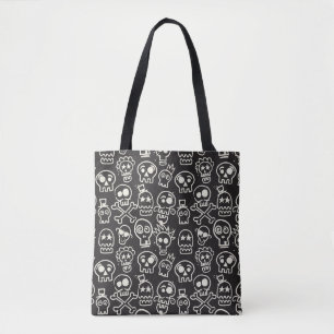 Bolsa Tote Papel de parede branco preto esmaecido