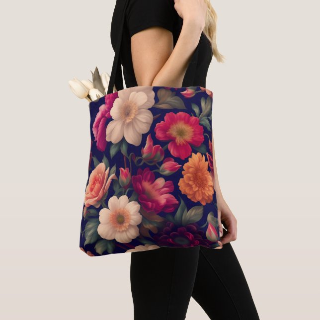 Bolsa Tote Papel de parede com padrão floral (Close Up)