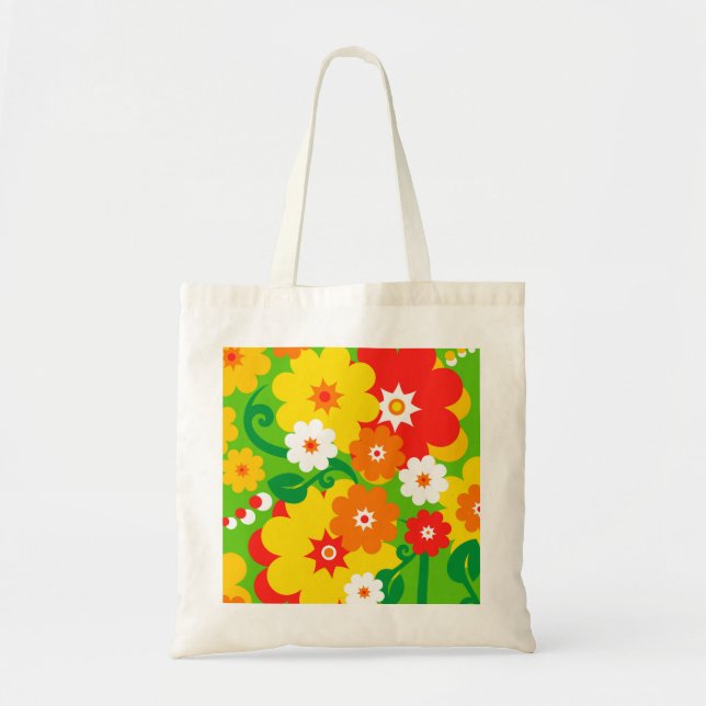 Bolsa Tote Papel de parede de alimentação da Flor Engraçado (Frente)