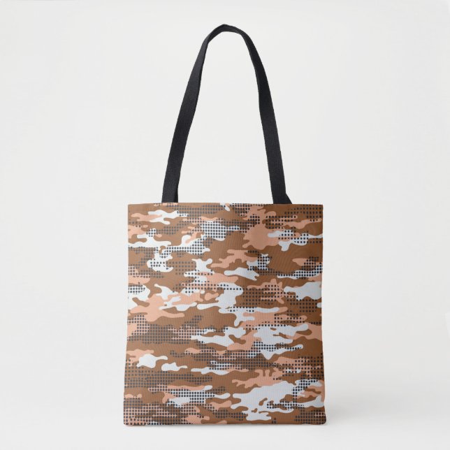 Bolsa Tote Papel de parede de camuflagem com bolinhas (Frente)