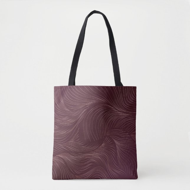 Bolsa Tote Papel de parede de ouro de luxo. Art Deco Pattern. (Frente)