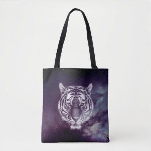 Bolsa Tote Papel de parede de rosto do galáxio Tiger