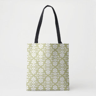 Bolsa Tote Papel de parede floral do damasco