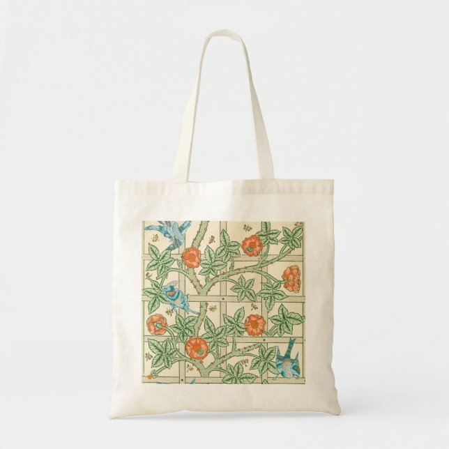 Bolsa Tote Papel de Parede Vitoriano Treliça William Morris (Frente)