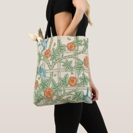 Bolsa Tote Papel de Parede Vitoriano Treliça William Morris