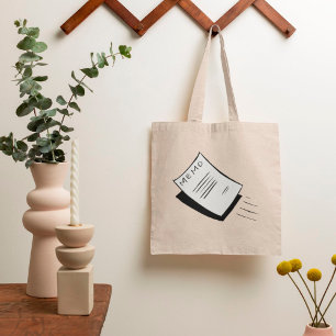 Bolsa Tote Papel de Rascunho Minimalista Desenhado à Mão