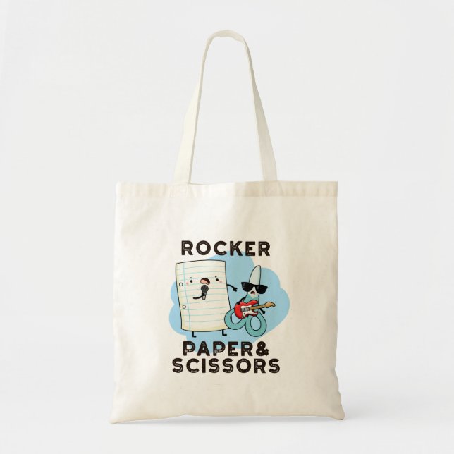 Bolsa Tote Papel De Rocker E Tesoura Engraçados Jogo (Frente)
