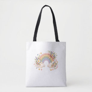 Bolsa Tote Papelaria Arco-íris Pastel 