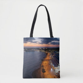 Bolsa Tote Paphos seafront e porto à noite