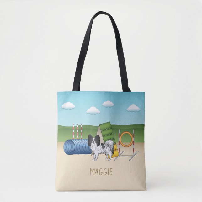 Bolsa Tote Papillon Preto e Branco com Equipamento de Agilida (Frente)