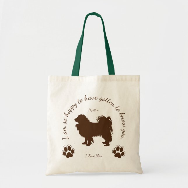 Bolsa Tote Papillon, saco original para você e seu cachorro (Frente)