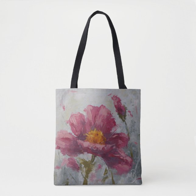 Bolsa Tote Papoila cor-de-rosa (Frente)