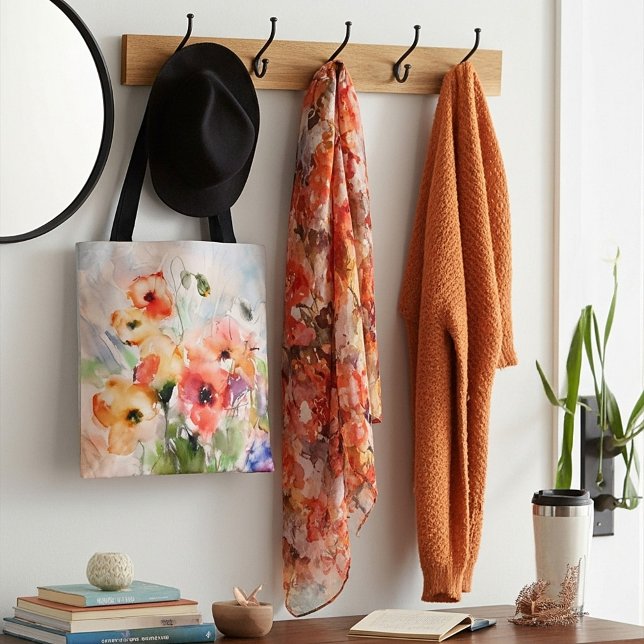 Bolsa Tote Papoilas aquáticas de queda (Criador carregado)