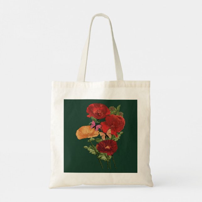 Bolsa Tote Papoulas E Borboletas  (Verso)