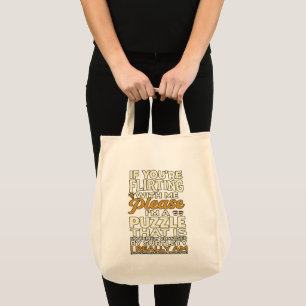 Bolsa Tote Paquerando Comigo Por Favor Confuso Charada Engraç