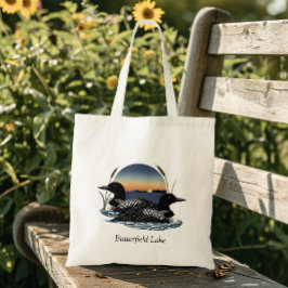 Bolsa Tote Par de mergulhões no lago Butterfield