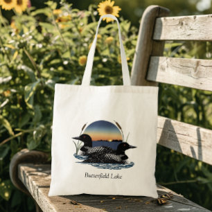 Bolsa Tote Par de mergulhões no lago Butterfield