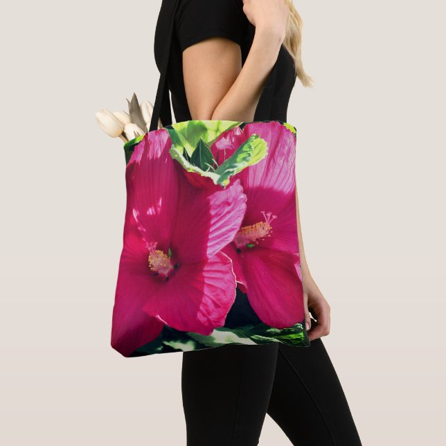 Bolsa Tote Par do Flor Red Hibiscus Fechar (Close Up)