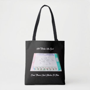 Bolsa tote para amantes de mahjong com ondas de ca