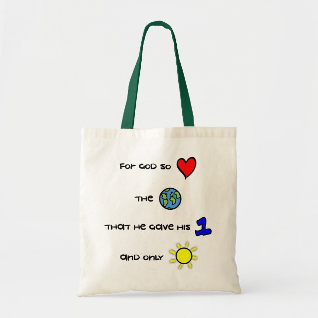 Bolsa Tote Para o deus amado assim a sacola de pano do mundo (Frente)
