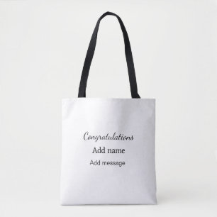Bolsa Tote Parabéns adicionam nome mensagem simples formando