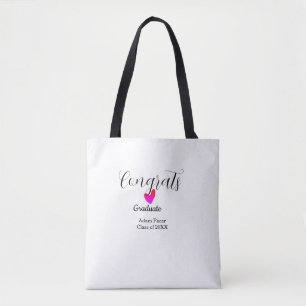 Bolsa Tote Parabéns formatura nome turma de 20XX ano coração