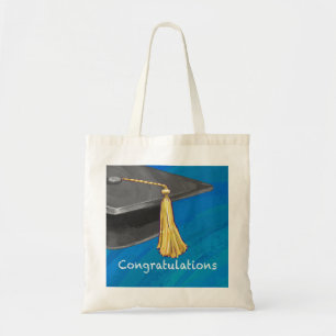 Bolsa Tote Parabéns preto e azul