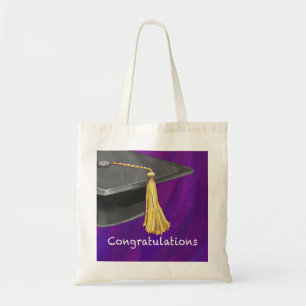 Bolsa Tote Parabéns preto e roxo