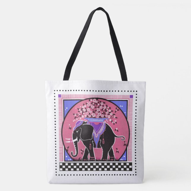 Bolsa Tote Parada de Elefante a Rosa (Frente)