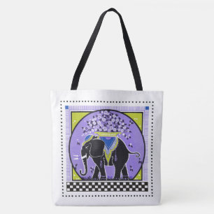 Bolsa Tote Parada de elefante na Lavanda