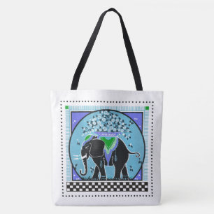 Bolsa Tote Parada Elefante em Aqua
