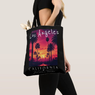 Bolsa Tote Paraíso de Los Angeles Califórnia Pôr do Sol Retro