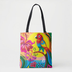 Bolsa Tote Paraíso de Papagaios Tropicais