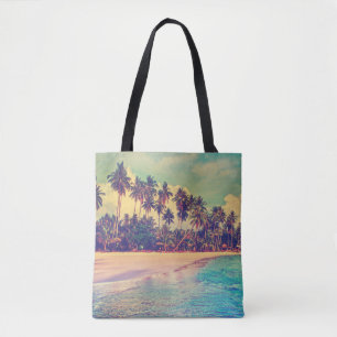 Bolsa Tote Paraíso tropical: mar, hotel, praia.