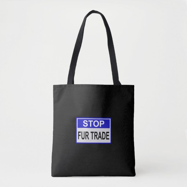 Bolsa Tote Parar sinal azul com pele (Frente)