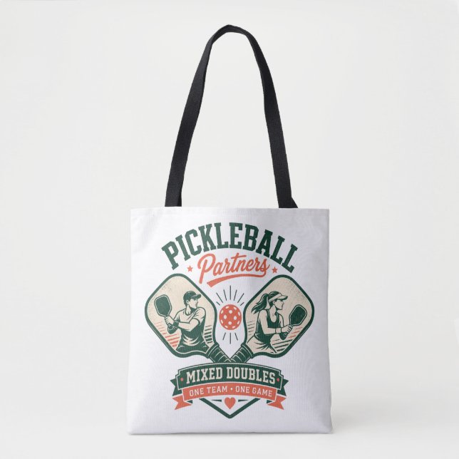 Bolsa Tote Parceiros de Pickleball Duplas Mistas (Frente)