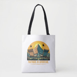 Bolsa Tote Parceiros em Aventura Acampamento na Montanha Re