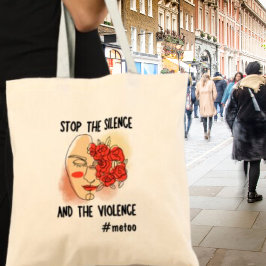 Bolsa Tote Pare com o Silêncio Ativista Feminista Metoo