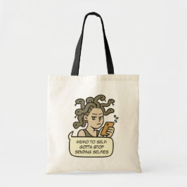 Bolsa Tote Pare De Enviar Selifes, Engraçado Medusa Mitologia