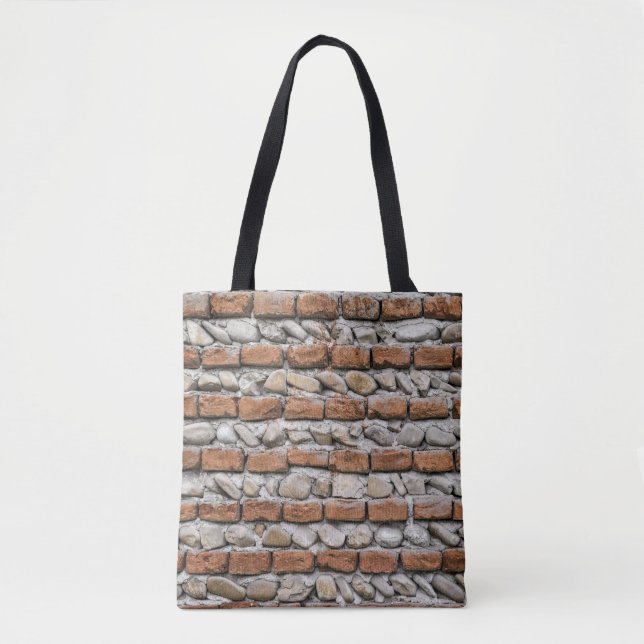 Bolsa Tote Parede de tijolos castanhos (Frente)