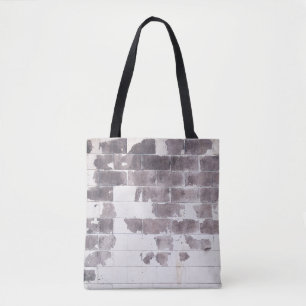 Bolsa Tote Paredes de betão branco e castanho